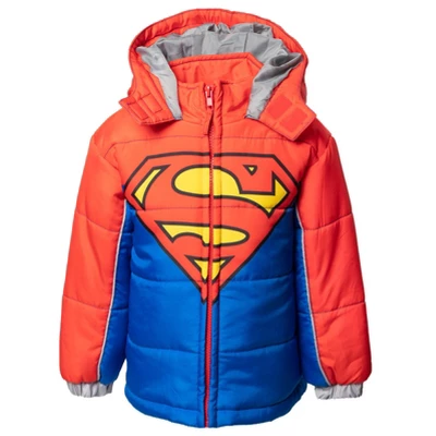 DC Comics Justice League Batman Zip Up Puffer Jacket Little Kid To Big Kid - Image 8