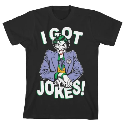 DC COMICS Batman The Joker I Got Jokes Black T-shirt Toddler Boy To Youth Boy - Image 3