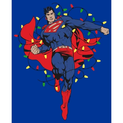 DC COMICS Men's Superman Christmas Lights Sweatshirt