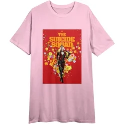 DC COMICS Suicide Squad Movie 2021 Harley Quinn Poster Art Women's Light Pink T-shirt