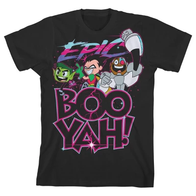 DC COMICS Teen Titans Go Epic Boo Yah Black T-shirt Toddler Boy To Youth Boy - Image 4