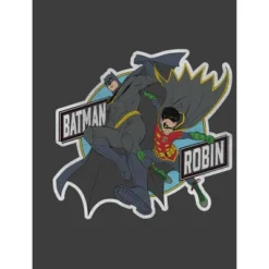 DC COMICS Batman And Robin Black T-shirt Toddler Boy To Youth Boy