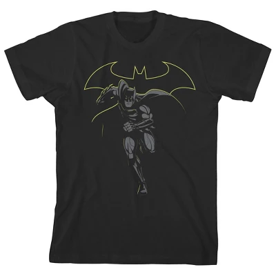 DC COMICS Batman Monochromatic Art Black T-Shirt Toddler Boy To Youth Boy - Image 6