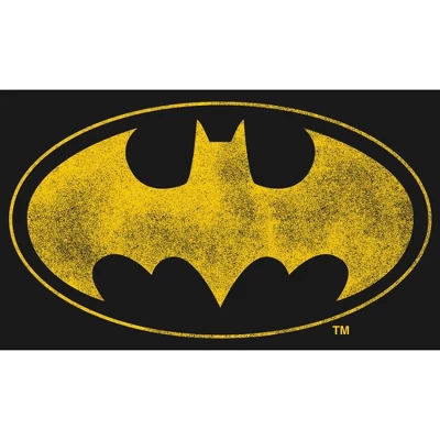 DC COMICS Batman Distressed Yellow Logo Black T-shirt Toddler Boy To Youth Boy