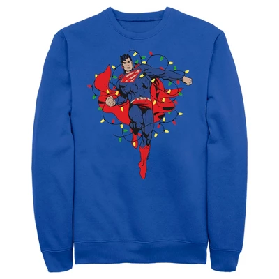 DC COMICS Men's Superman Christmas Lights Sweatshirt - Image 3