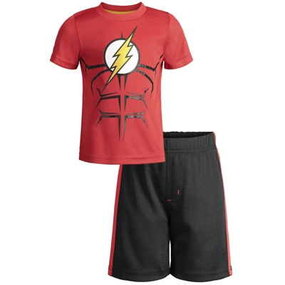 DC Comics Justice League Athletic Pullover T-Shirt And Mesh Shorts Outfit Set Toddler - Image 7