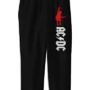AC/DC Angus Young Red Silhouette Youth Black Graphic Sweatpants