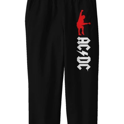 AC/DC Angus Young Red Silhouette Youth Black Graphic Sweatpants