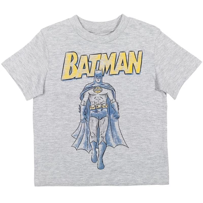 DC Comics Justice League Batman Toddler Boys 3 Piece Outfit Set: T-Shirt Shorts White/Gray - Image 2