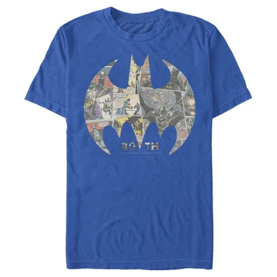 DC COMICS Men's Batman Shield Logo Comic 80th Anniversary T-Shirt - Image 9