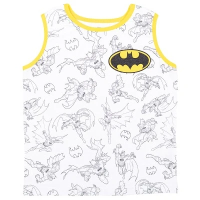 DC Comics Justice League Batman Toddler Boys 3 Piece Outfit Set: T-Shirt Shorts White/Gray - Image 5