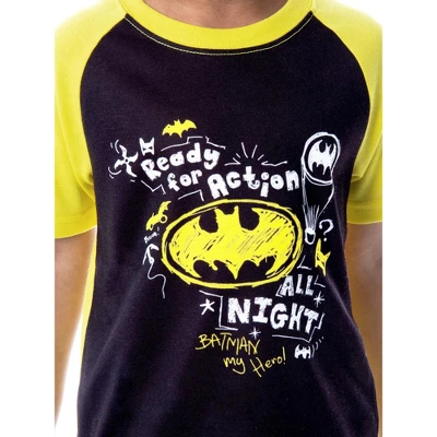 DC Comics Toddler Boys' Batman Pajamas Ready For Action 2 Piece Pajama Set Yellow/Black - Image 5
