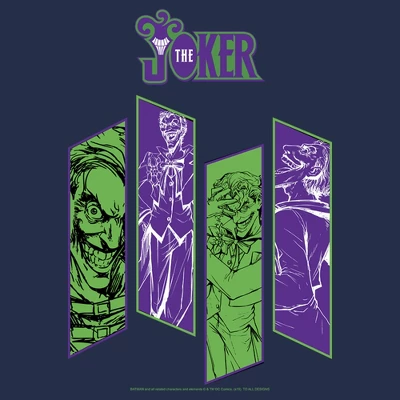 DC COMICS Men's Batman Joker Classic Villain Panels T-Shirt