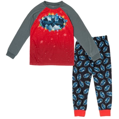 DC Comics Justice League Batman Christmas, Pajama Shirt And Pants Sleep Set Little Kid To Big Kid - Image 6