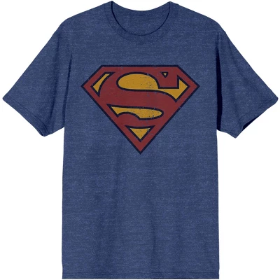 DC COMICS Superman Logo Men's Navy Heather Vintage Tee - Image 8