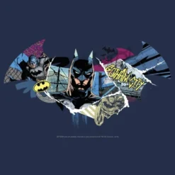 DC COMICS Men's Batman Shield Logo Classic Hero Collage T-Shirt