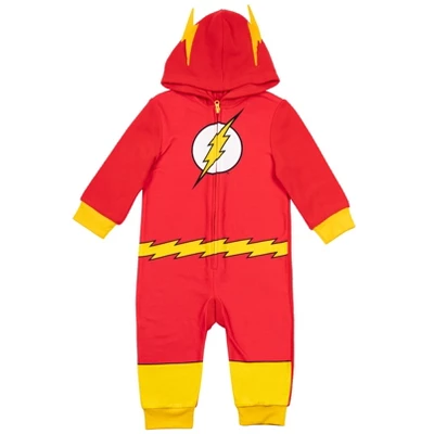 DC Comics Justice League The Flash Superman Batman Zip Up Pajama Coverall - Image 8