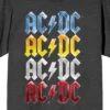 AC/DC ACDC Color Repeat Logo Crew Neck Short Sleeve Charcoal Heather Women's T-shirt