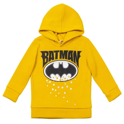 DC Comics Justice League Batman Toddler Boys Fleece Fleece Pullover Hoodie Yellow - Image 7