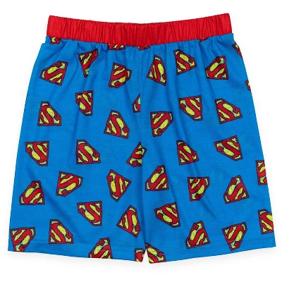 DC Comics Justice League Superman Cosplay Pajama Shirts And Shorts Blue/Red/White - Image 3