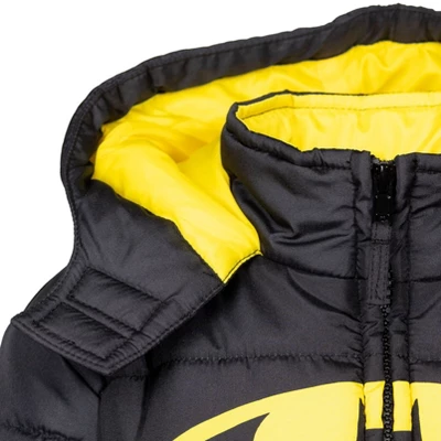 DC Comics Justice League Batman Zip Up Puffer Jacket Little Kid To Big Kid - Image 4