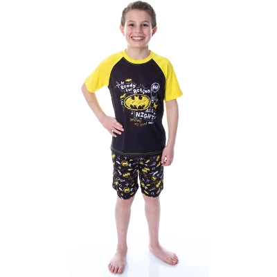 DC Comics Boys' Batman Ready For Action Shirt And Shorts 2 PC Pajama Set