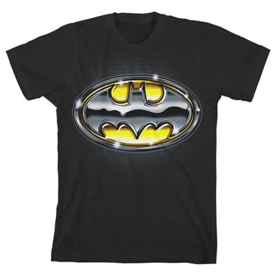 DC COMICS Batman Metallic Emblem Boy's Black Short-Sleeve T-shirt Toddler Boy To Youth Boy - Image 5