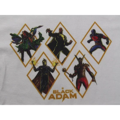 DC COMICS Black Adam Character Poses In Diamond Frame White T-Shirt Toddler Boy To Youth Boy