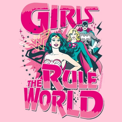 DC COMICS Girl's Justice League Girls Rule The World T-Shirt