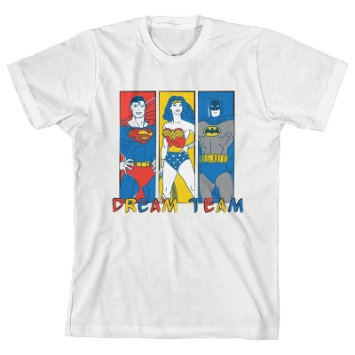 DC COMICS Justice League Dream Team White Tee Toddler Boy To Youth Boy - Image 3