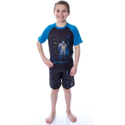DC Comics Boys' Batman Spec Readout Short Sleeve Shirt And Shorts Pajama Set Bat Specs