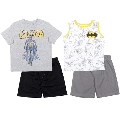 DC Comics Justice League Batman Toddler Boys 3 Piece Outfit Set: T-Shirt Shorts White/Gray - Image 8