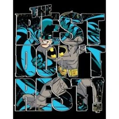 DC COMICS Batman The Best Don't Rest Black Graphic Tee Toddler Boy To Youth Boy