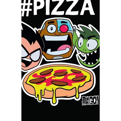 DC COMICS Teen Titans Go Hashtag Pizza Black Graphic Tee Toddler Boy To Youth Boy