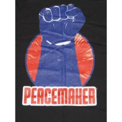 DC COMICS Peacemaker TV Series Violet Fist Juniors Black Graphic Tee
