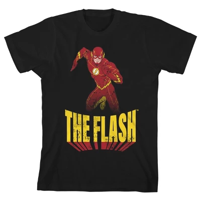 DC COMICS Flash Superspeed Run Black T-shirt Toddler Boy To Youth Boy - Image 3