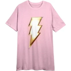 DC COMICS Shazam! Lightning Bolt Women's Pink T-Shirt