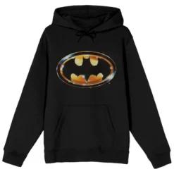 DC COMICS DC Comic Book Batman Logo Men's Black Graphic Print Hooded Sweatshirt