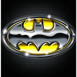 DC COMICS Batman Metallic Emblem Boy's Black Short-Sleeve T-shirt Toddler Boy To Youth Boy