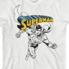DC COMICS Superman Lineart Crew Neck Short Sleeve White T-shirt Toddler Boy To Youth Boy