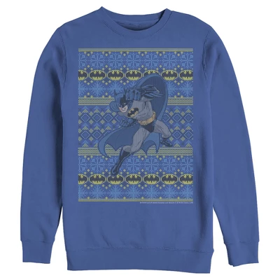 DC COMICS Men's Batman Ugly Christmas Dark Knight Fist Sweatshirt - Image 2