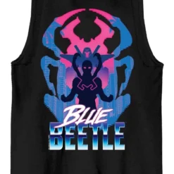 DC COMICS Blue Beetle Vector Key Art Crew Neck Sleeveless Black Men's Tank Top-Small