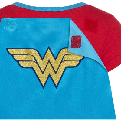 DC Comics Justice League Wonder Woman Costume Graphic T-Shirt And Cape - Image 6