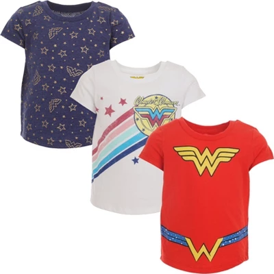 DC Comics Justice League Wonder Woman Girls 3 Pack T-Shirts Little Kid To Big Kid - Image 8