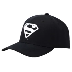 DC COMICS Superman White Logo Black Snapback Hat