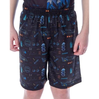 DC Comics Boys' Batman Spec Readout Short Sleeve Shirt And Shorts Pajama Set Bat Specs - Image 3