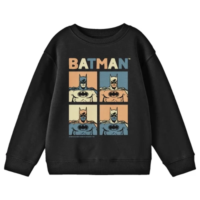 DC COMICS Batman Pop Art Inspired Youth Black Crew Neck Sweatshirt - Image 2
