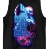 DC COMICS Blue Beetle Hero & Logo Crew Neck Sleeveless Black Men's Tank Top-Small