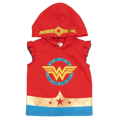 DC Comics Justice League Wonder Woman Girls Tank Top And Dolphin Active French Terry Shorts Little Kid To Big Kid - Image 2