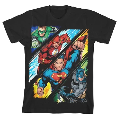 DC COMICS The Justice League Superheroes Black Graphic Tee Toddler Boy To Youth Boy - Image 7